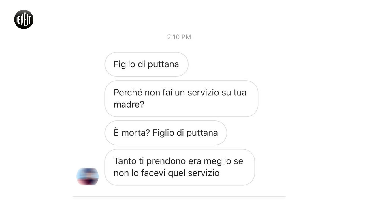 zaniolo minacce iena de devitiis 