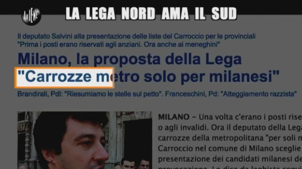 LUCCI: La Lega Nord ama il sud