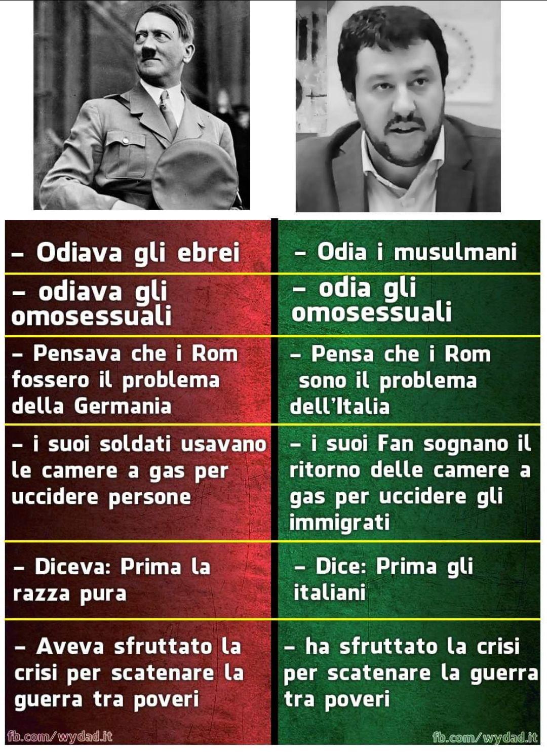 Risultati immagini per sALVINI COME ADOLF HITLER